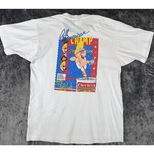 Vintage 90s Checkers Burgers Fries Cola Promo Tee Shirt XL USA Made Single Stich